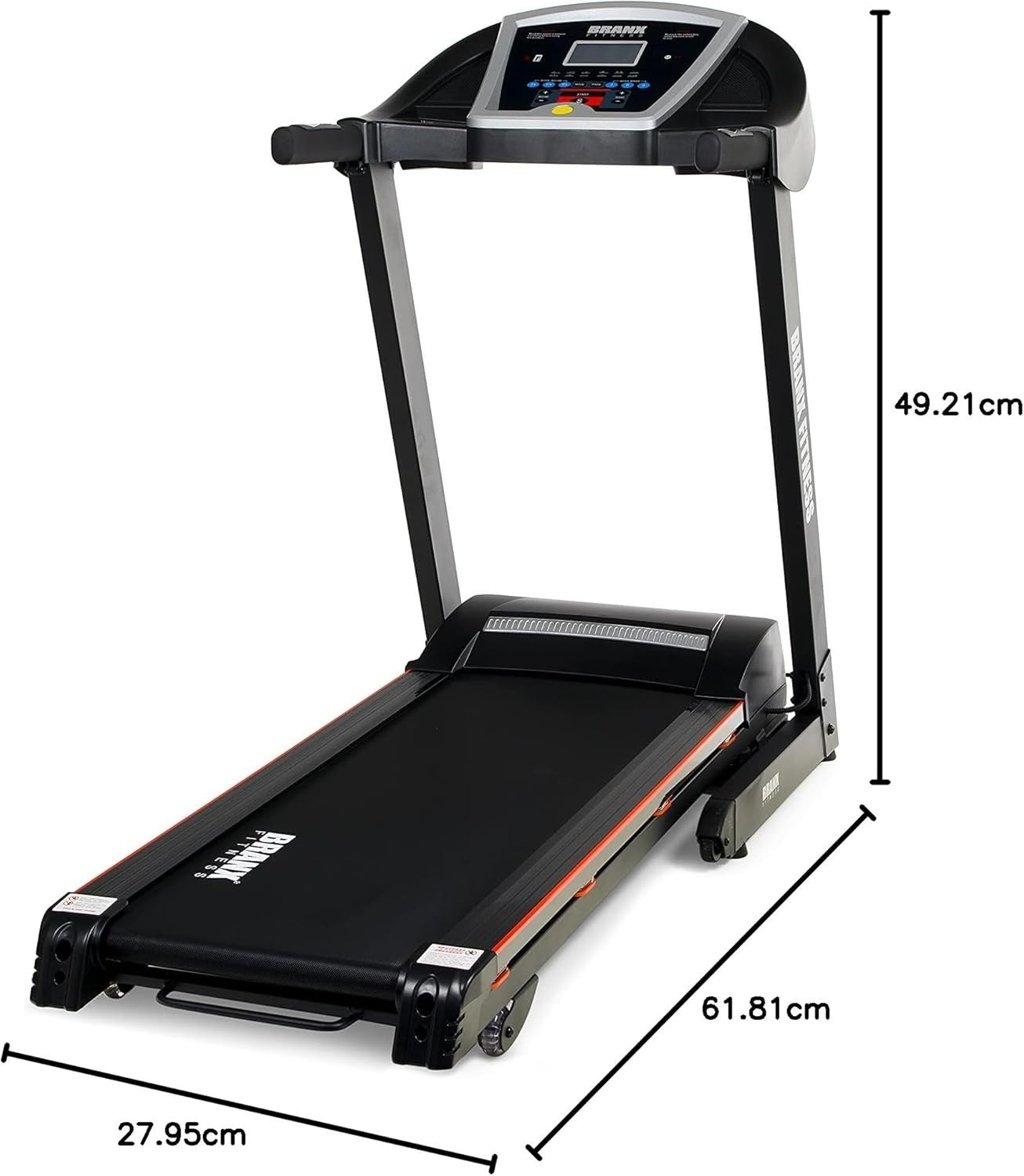 Foldable Home Treadmill 16.5km/h Auto Incline 5HP Motor Shock Absorption