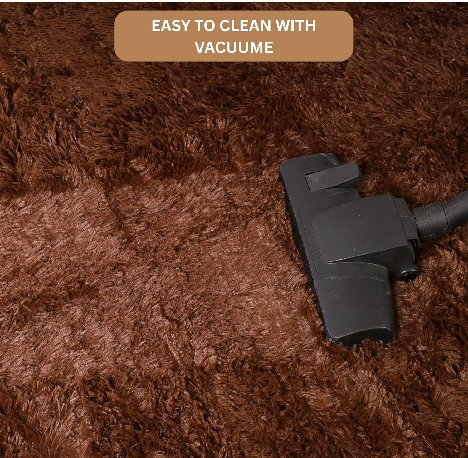 Brown Hallway Runner Rug 80x300cm Fluffy Thick Pile Non Slip Long Shaggy Carpet