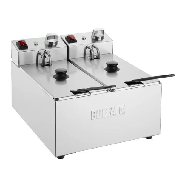 Commercial Double Deep Fat Fryer 6L 4000W Twin Tank Countertop Stainless