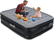 King Air Mattress Built-In Pump Plush Top Inflatable Bed Camping