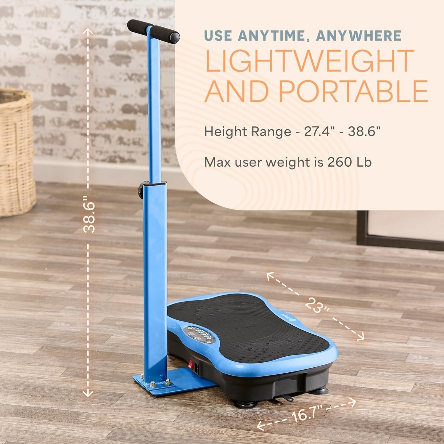 Vibration Plate with Handlebars 99 Speeds Bluetooth Lymphatic Trainer