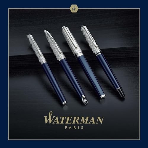 Luxury Ballpoint Pen – Deep Blue Lacquer Metal, Blue Ink, Refillable