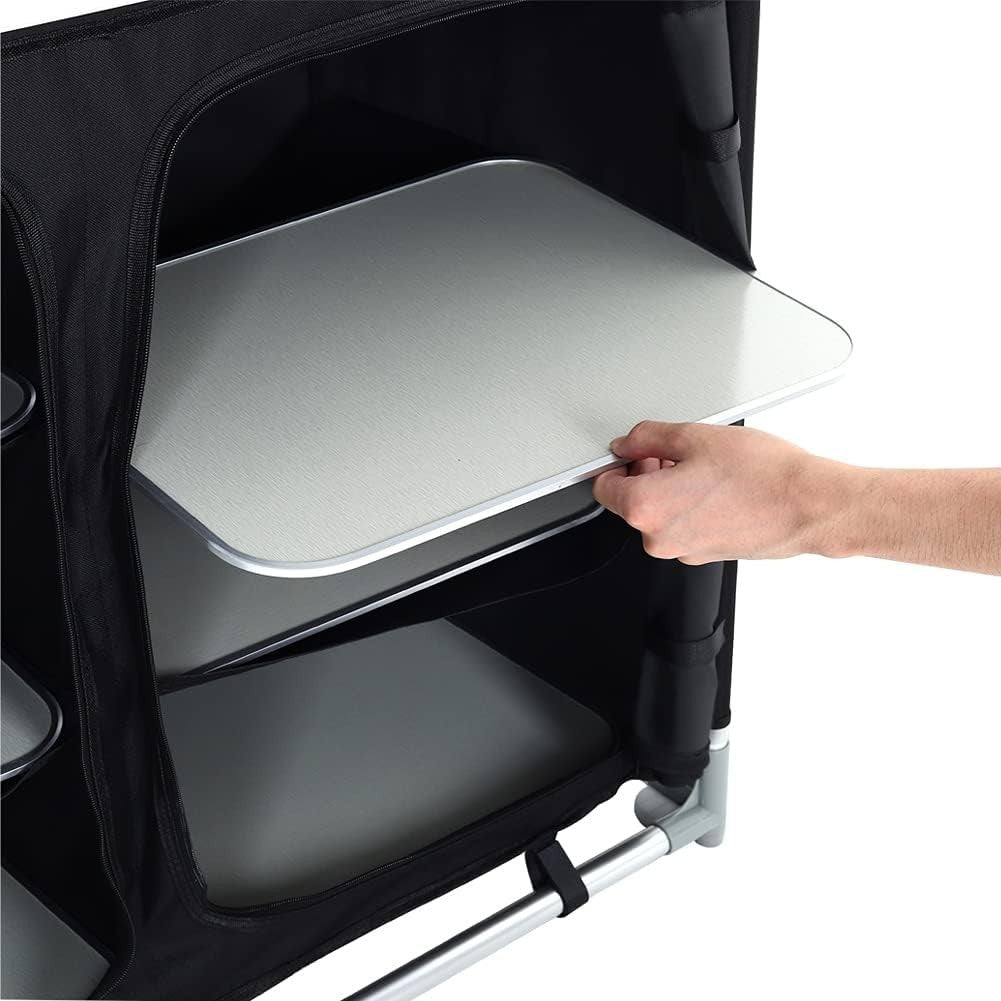 Portable Camping Kitchen Cupboard with 6 Shelves, Foldable Outdoor Storage