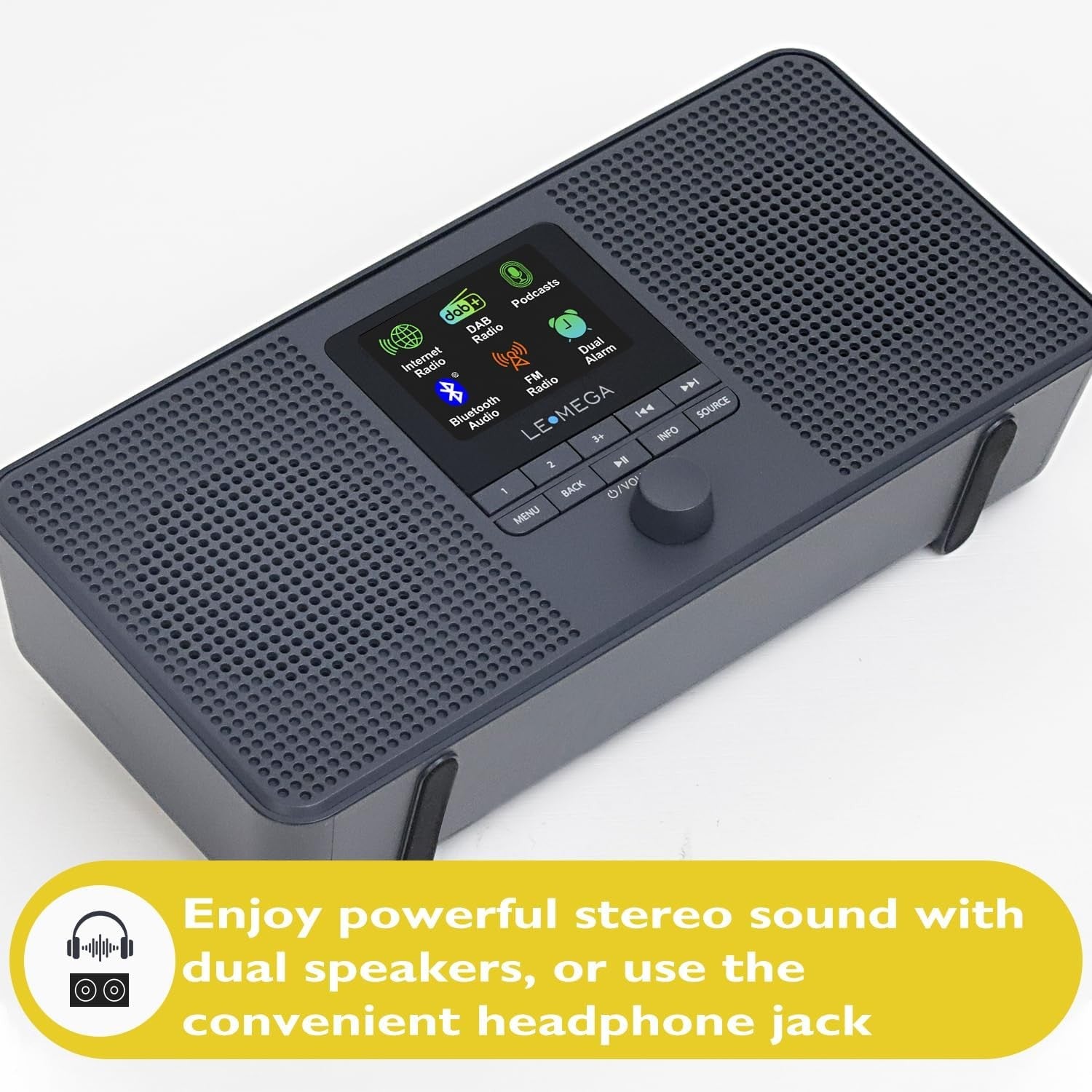 Internet Radio DAB+ FM WiFi Bluetooth Speaker Spotify Dual Alarm Portable