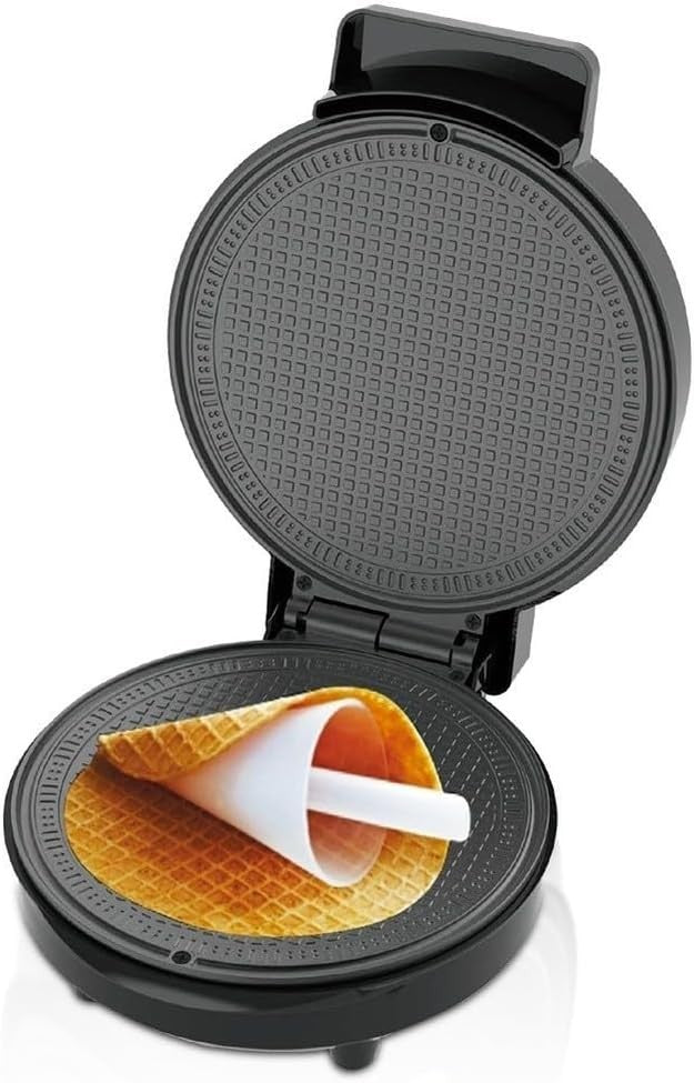Waffle Cone Maker Non-Stick 1000W Double-Sided Crepe Machine 23x20x28cm