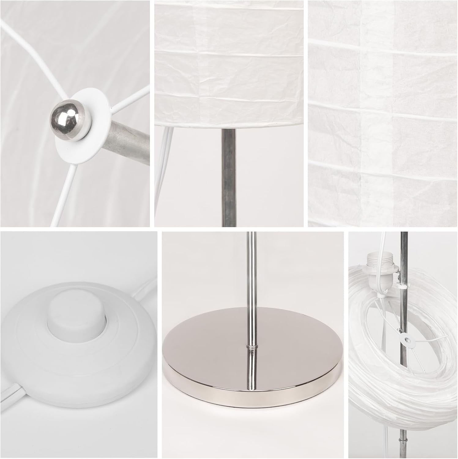 Paper Floor Lamp Rice Paper Shade Oval Standing Light Bedroom Living Room