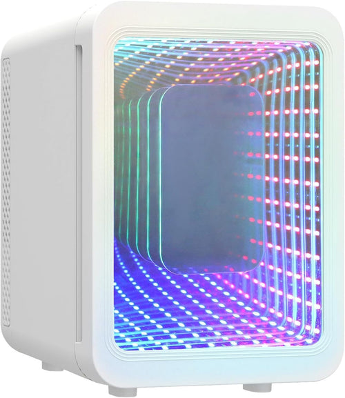 Portable Mini Fridge 4L AC/DC LED RGB Mirror Gamer Bedroom Car