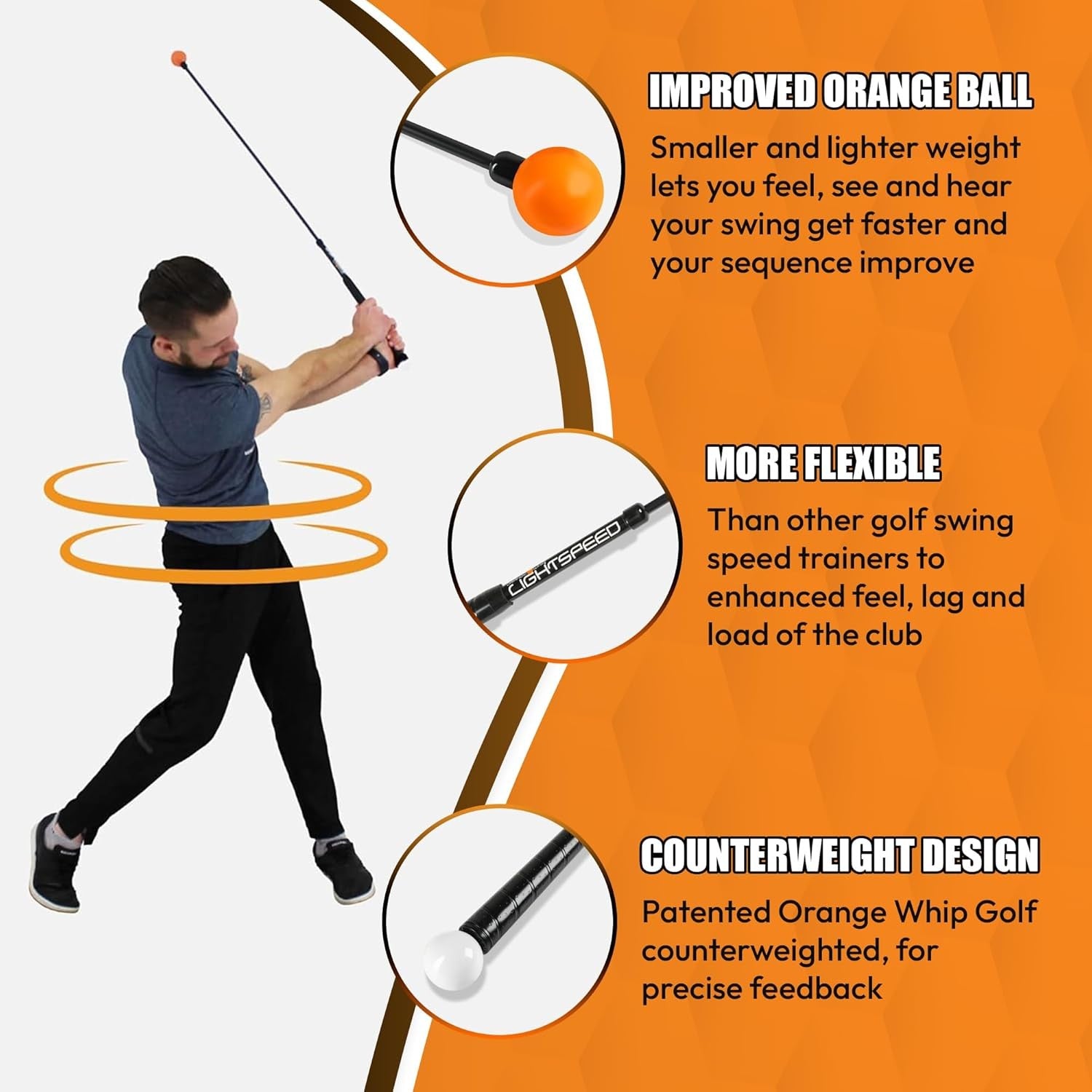 Golf Swing Trainer Speed Stick 43" Tempo Power Training Aid