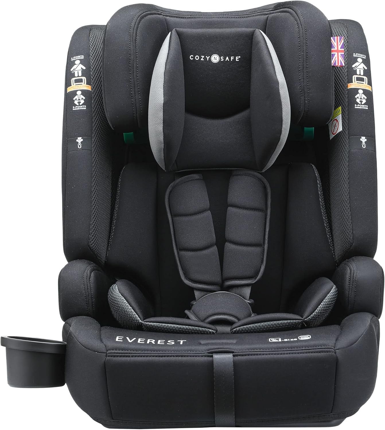 i-Size Child Car Seat ISOFIX High Back Booster 5-Point Harness 9–36kg