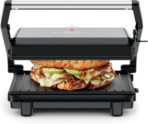 2 Slice Panini Press Grill 700W Non Stick 27.1cm Black