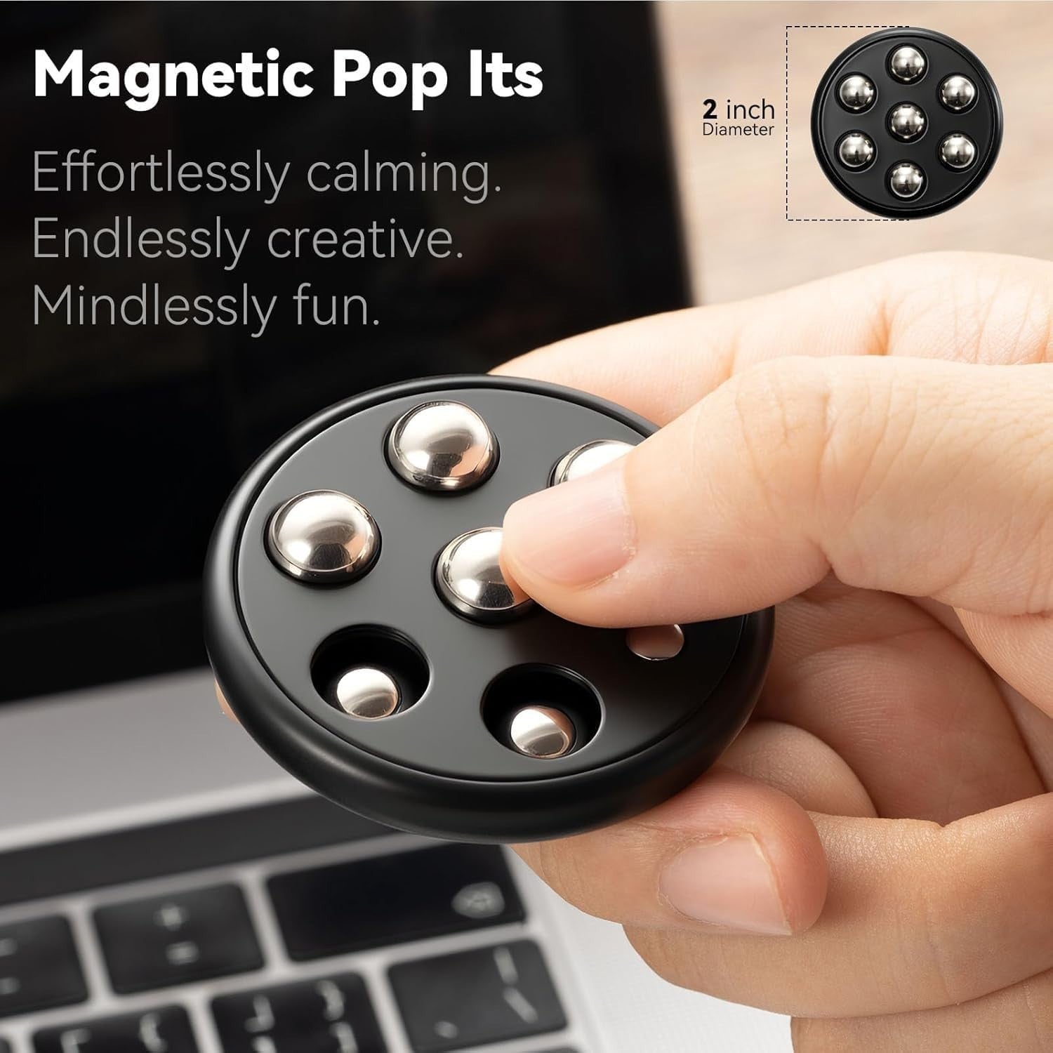 Metal Push Pop Scroll Spin Fidget Toy Stress Relief Focus EDC
