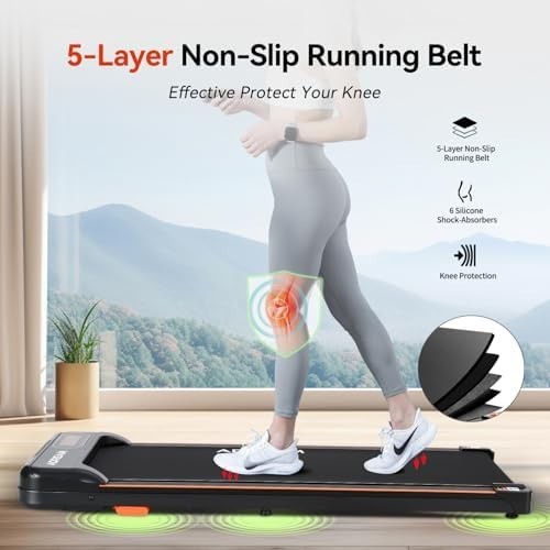 Foldable Walking Pad Treadmill 2HP Manual Incline Home Office Use