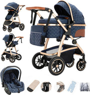 Baby Pram Travel System 3 in 1 Adjustable Handle Stroller Newborn