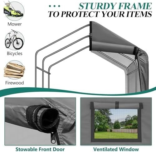 Outdoor Bike Storage Shelter 6x3ft Waterproof Bicycle Garage Shed