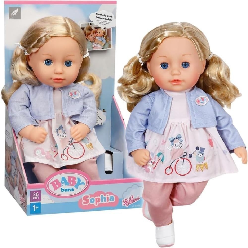 36cm Soft Baby Doll Blonde Hair Sleeping Eyes Toddler Safe 1+