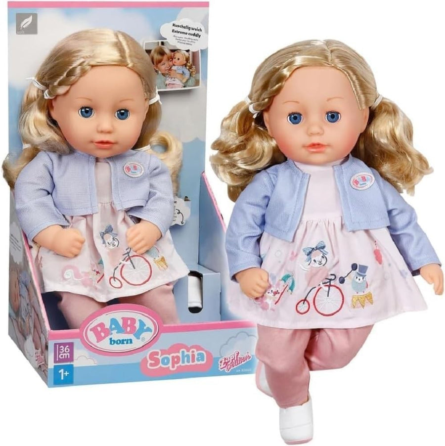 36cm Soft Baby Doll Blonde Hair Sleeping Eyes Toddler Safe 1+