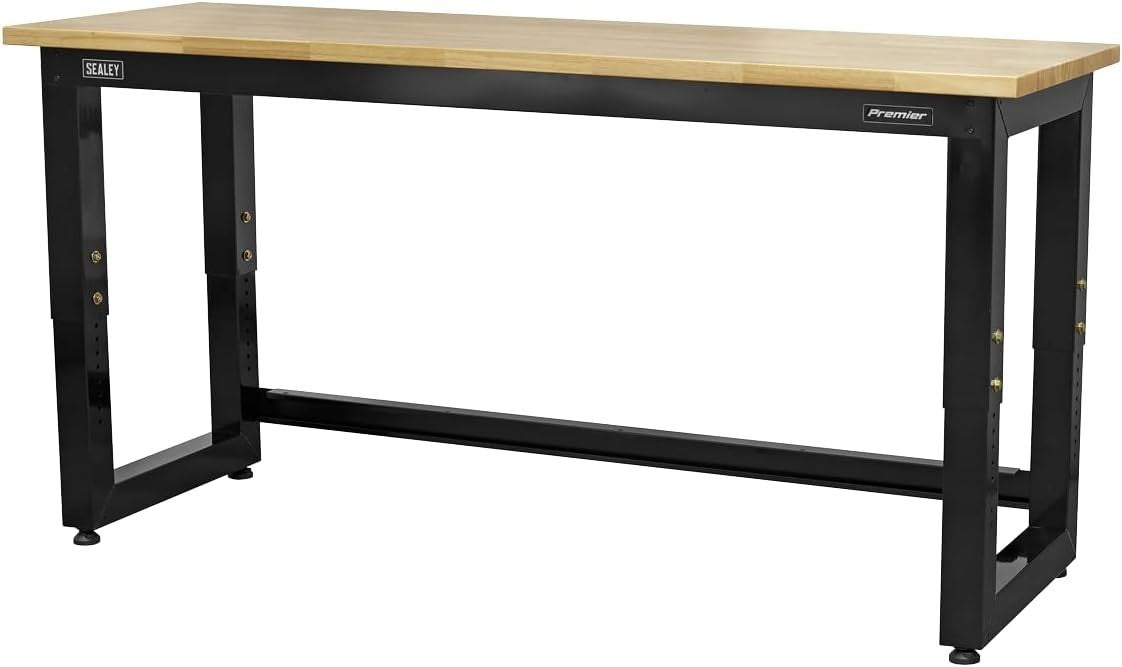 Heavy Duty 1830mm Adjustable Workbench 1000kg Solid Wood Top Industrial