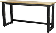 Heavy Duty 1830mm Adjustable Workbench 1000kg Solid Wood Top Industrial