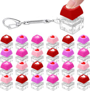 24pcs Heart Keyboard Clicker Fidget Keychain Stress Relief Valentine Gift