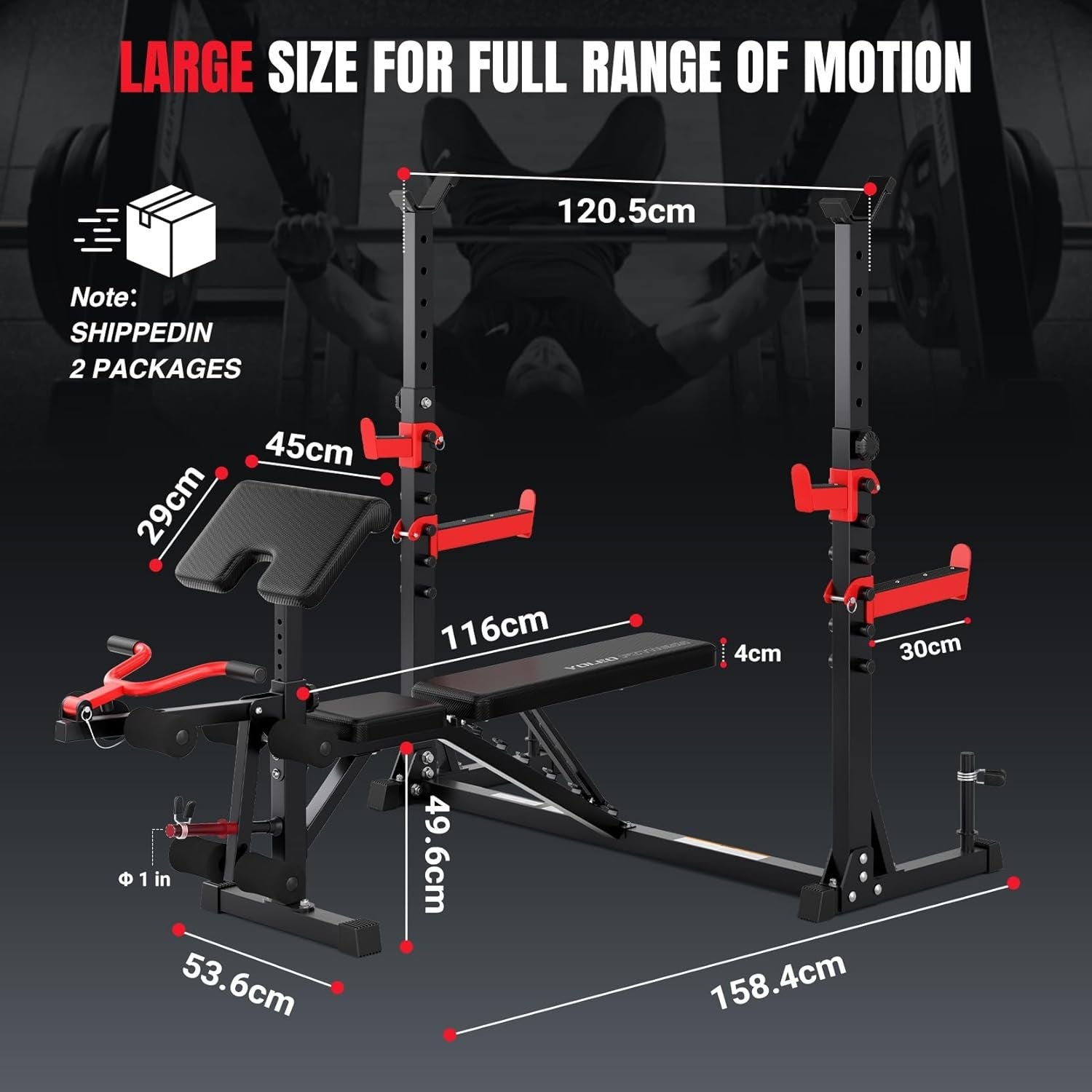 10 In 1 Adjustable Weight Bench Squat Rack Leg Press Home Gym