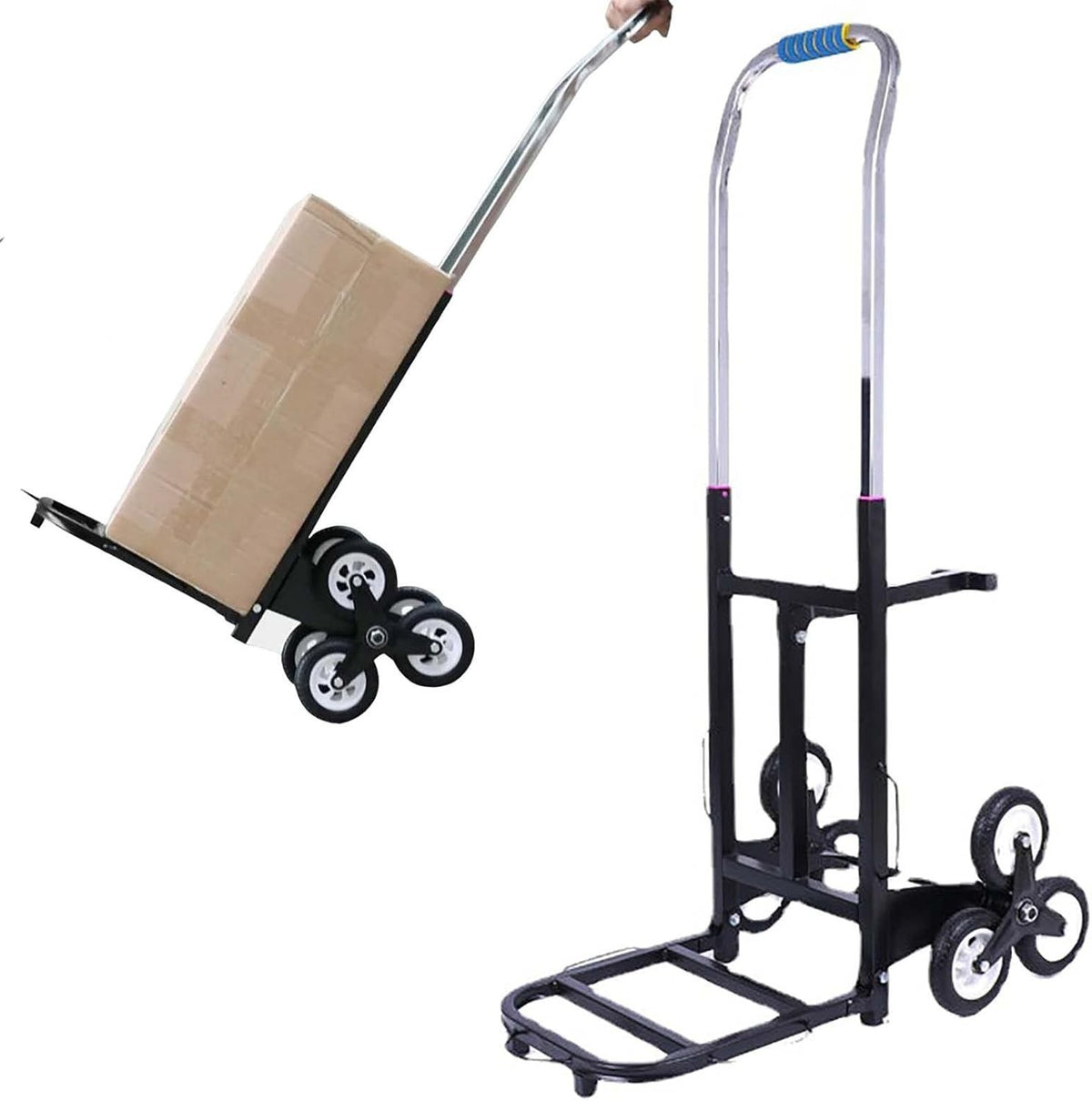 Aluminium Stair Climbing Sack Truck 6 Wheel Folding Trolley Adjustable