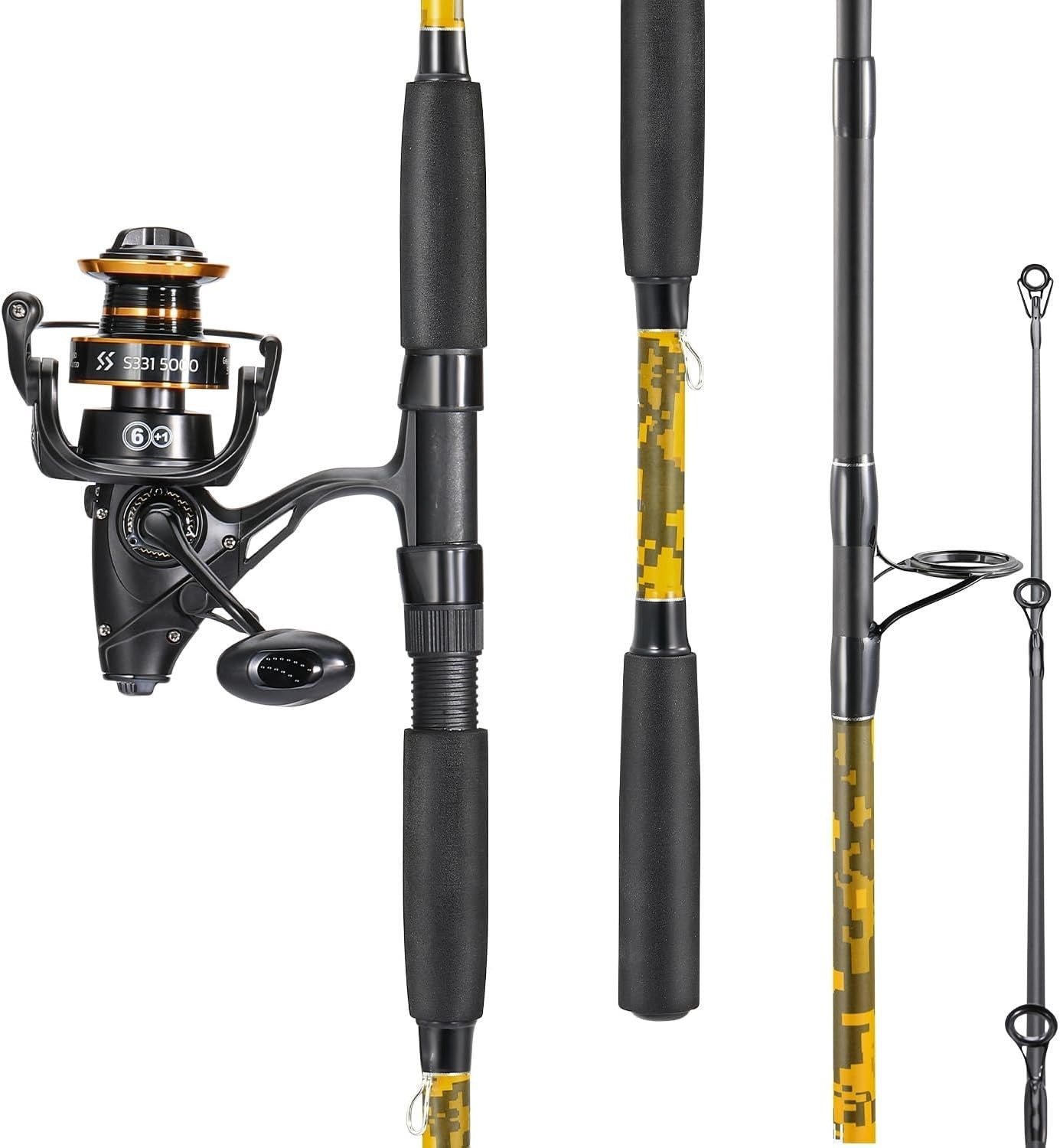 2.1m/2.3m Carbon Fiber Spinning Rod Reel Combo Carp Fishing Set