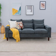 3 Seater Grey Fabric Sofa Upholstered Modern Couch for Living Room Flat