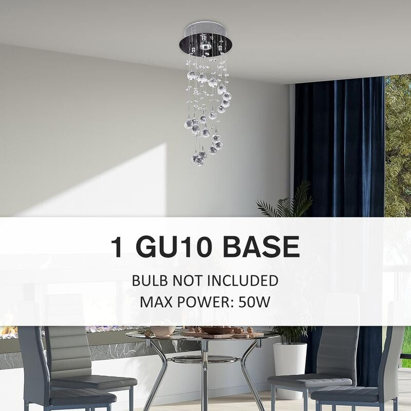 Crystal Spiral Ceiling Light Pendant GU10 Chandelier for Hallway Stair Loft
