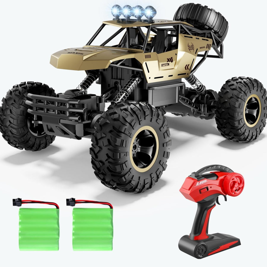 1:12 4WD RC Monster Truck Off-Road Car w/ LED Lights & 2 Batteries