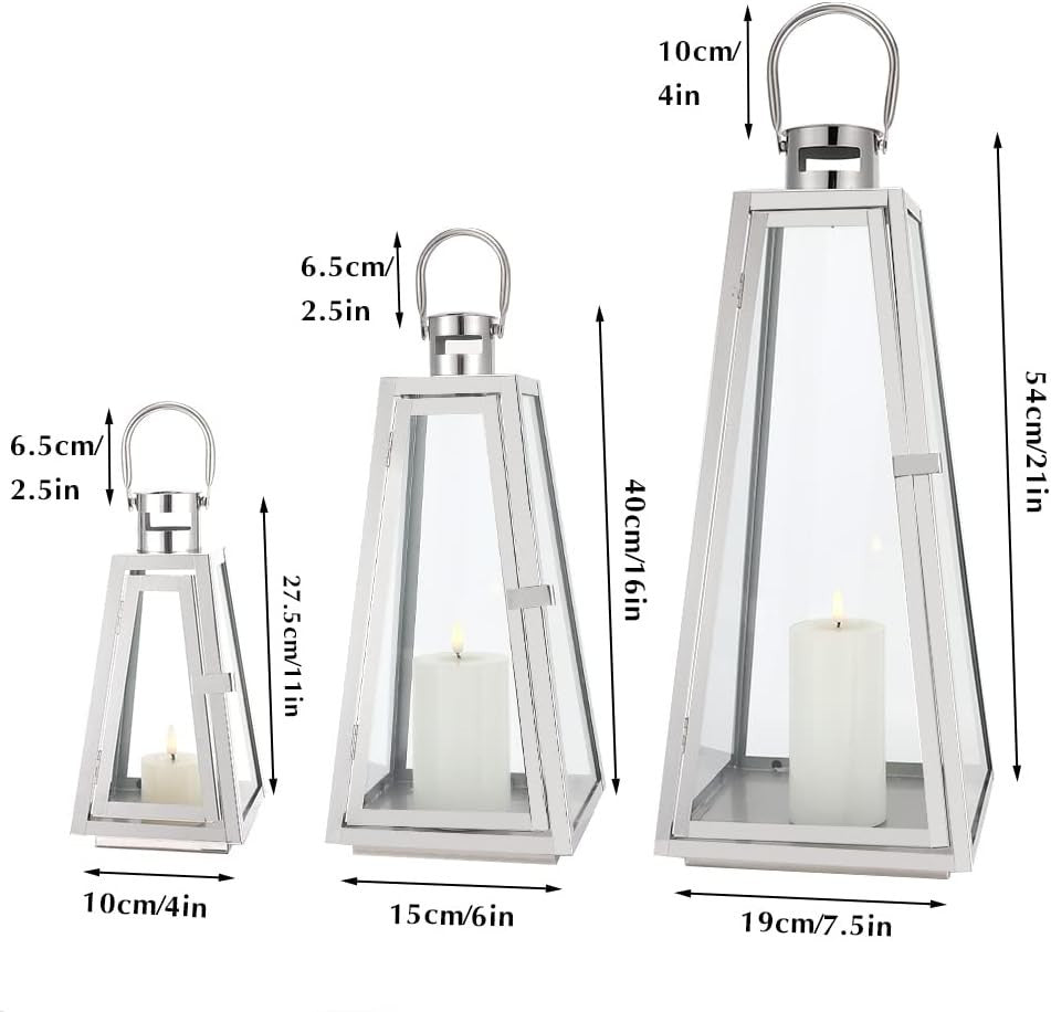 Gold Stainless Steel Decorative Lantern 30cm Metal Candle Holder