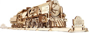 3D Wooden Steam Train Puzzle Model with Track & Moving Parts - DIY Kit