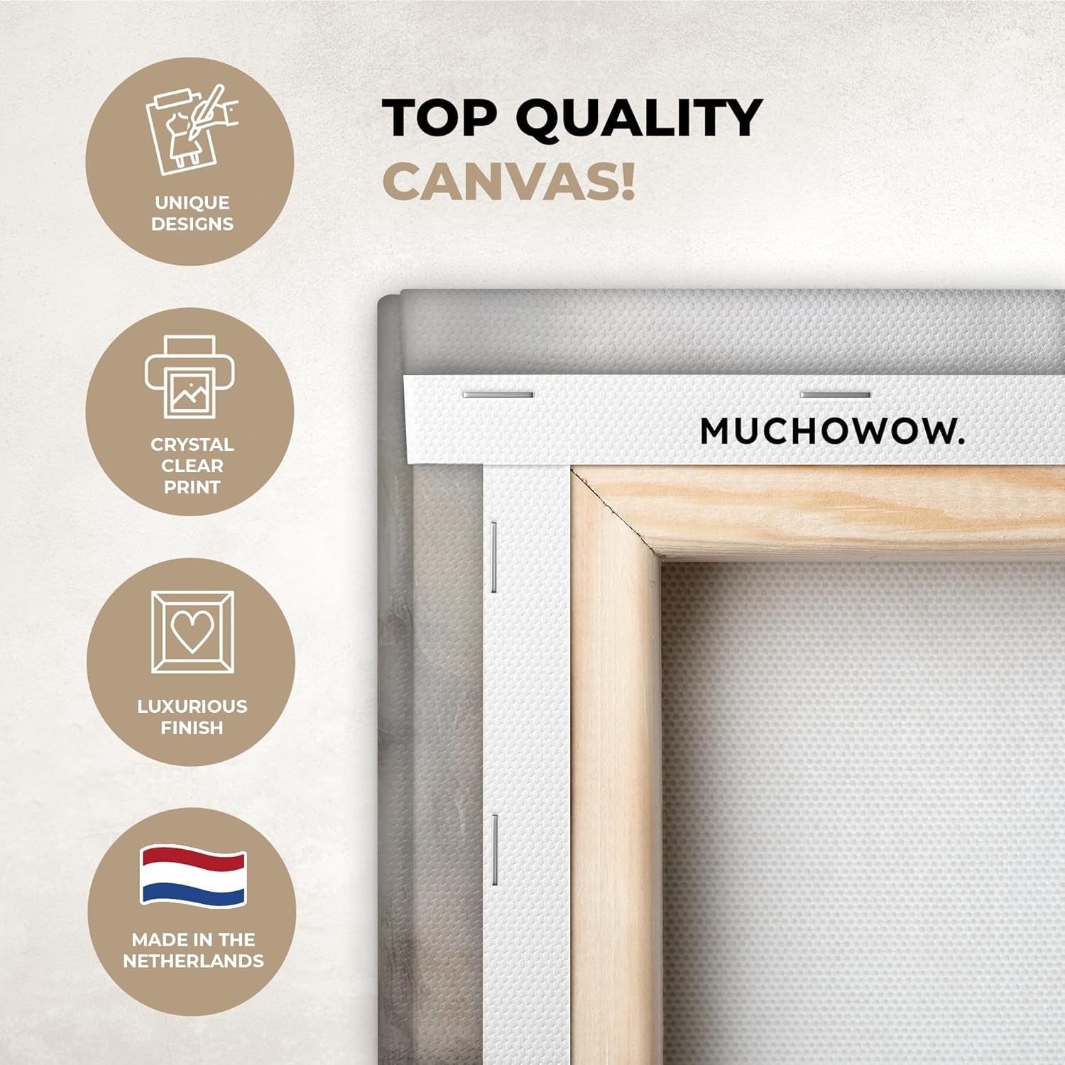 Beige Abstract Canvas Wall Art 30x40cm Framed Print