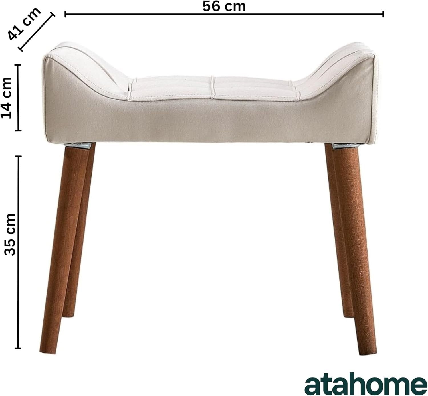 Cream Padded Dressing Table Stool Modern Vanity Makeup Chair Bedroom