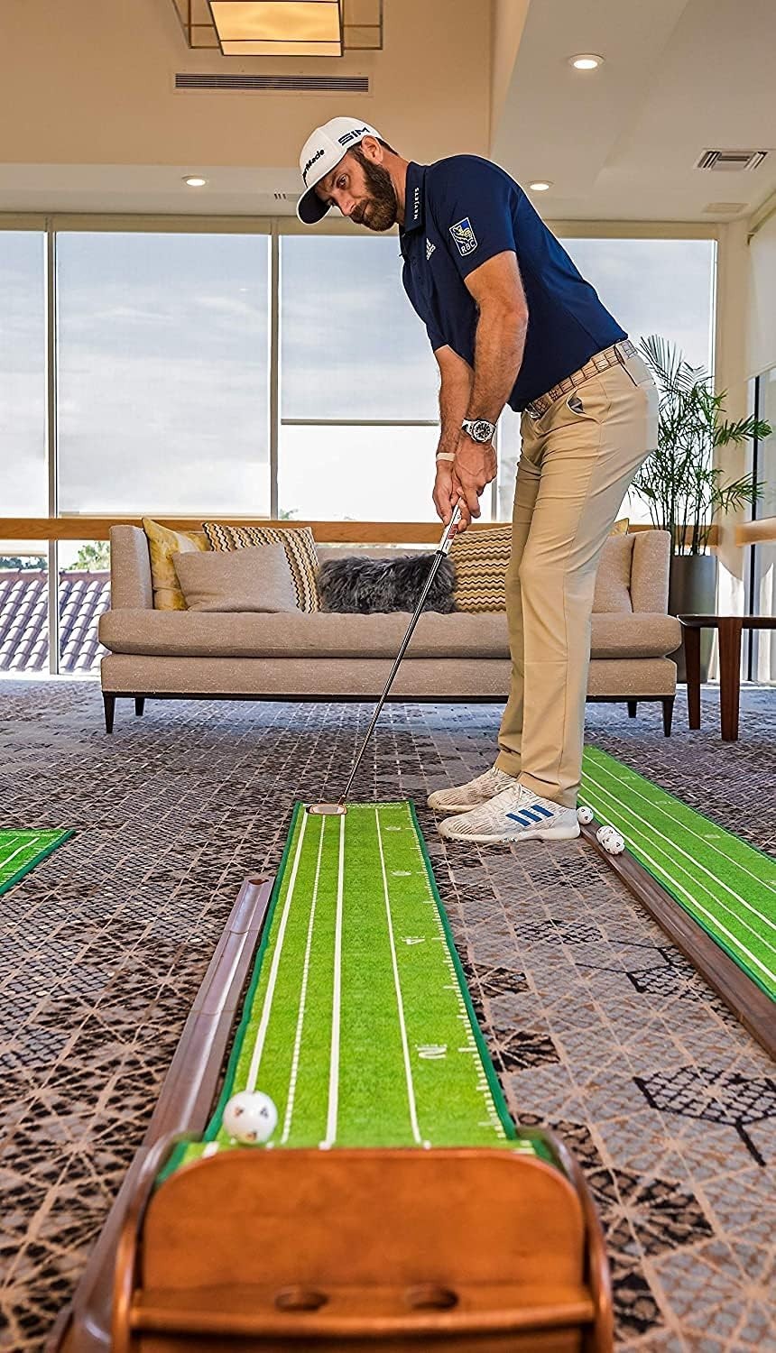 Indoor Putting Mat 8ft Golf Training Aid Auto Return Home Office Practice