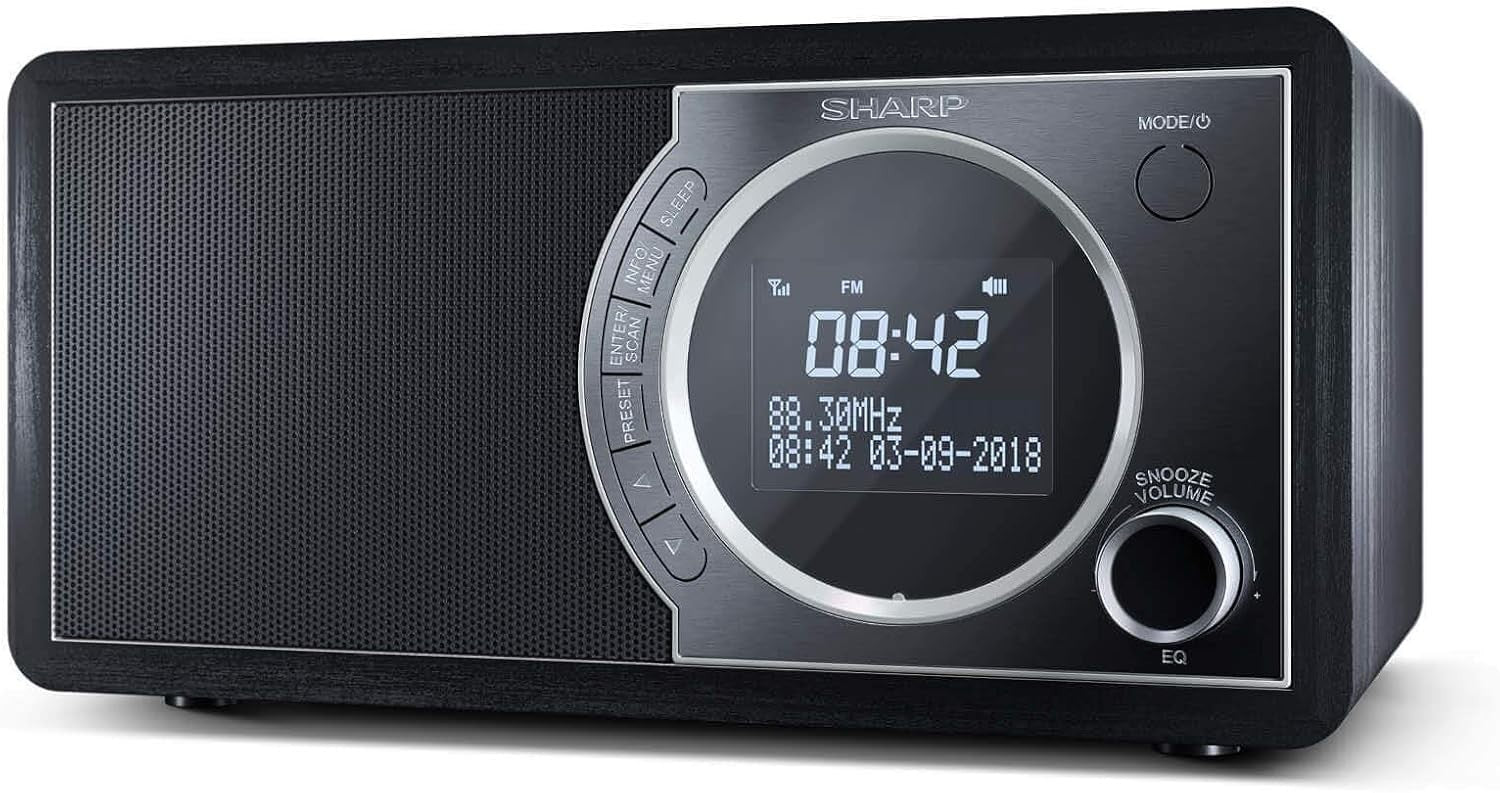 Digital DAB+/FM Radio with Bluetooth 4.2 | Wooden Speaker, Alarm