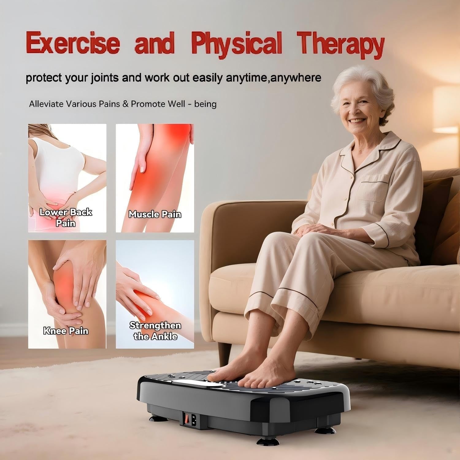 Vibration Plate Exercise Machine 199 Speeds Bluetooth 450LB Body Shaper