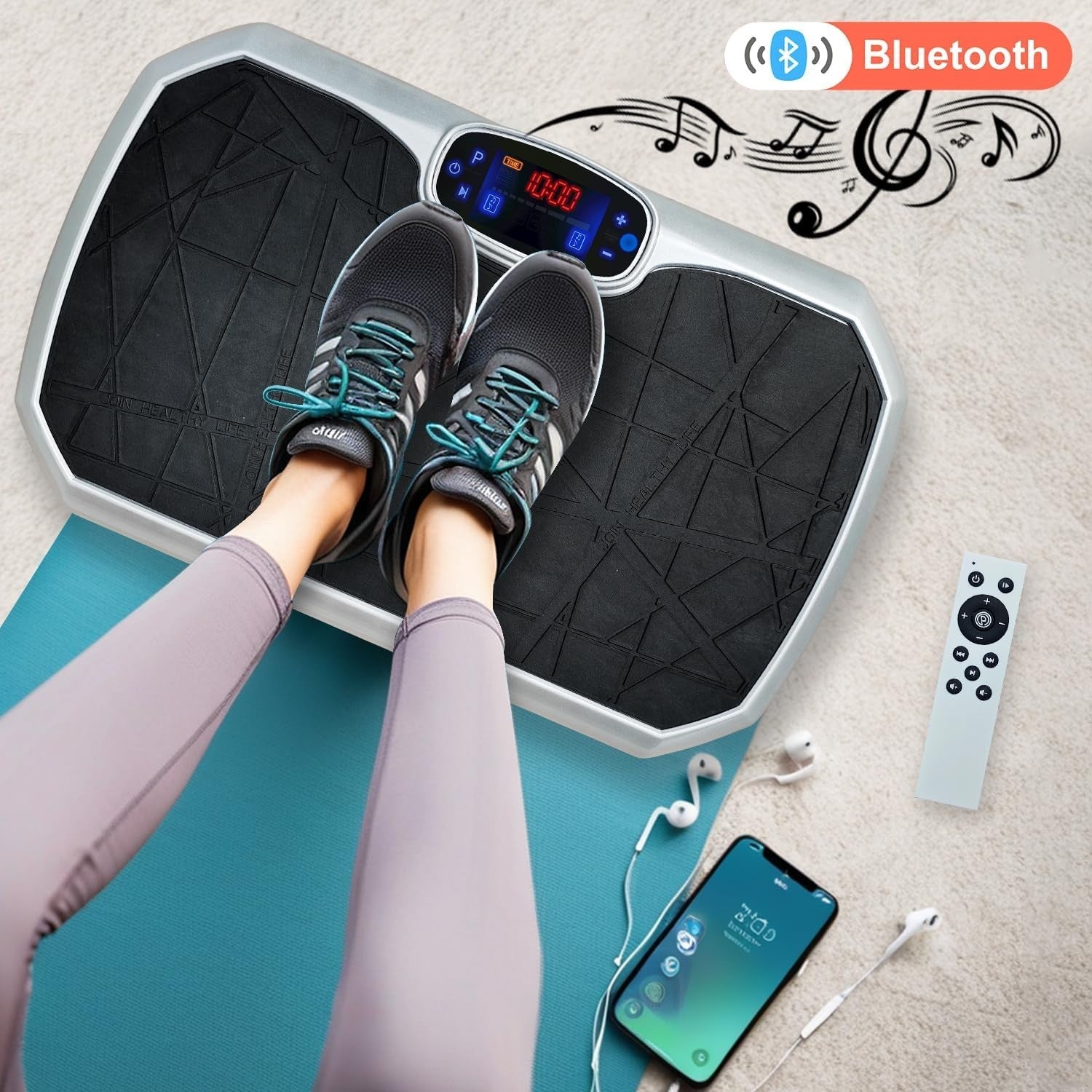 Vibration Plate Exercise Machine Bluetooth Remote Full Body 350lb