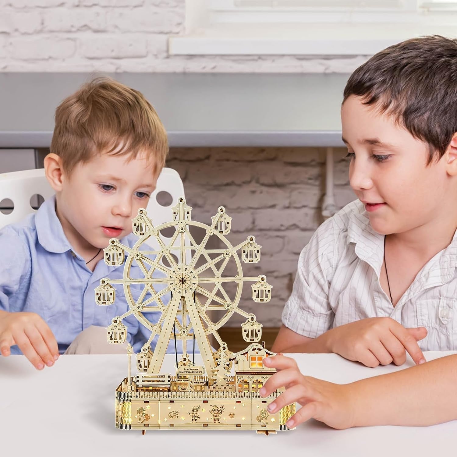 3D Wooden Marble Run Puzzle for Adults - Hand Cranked Mechanical Kit