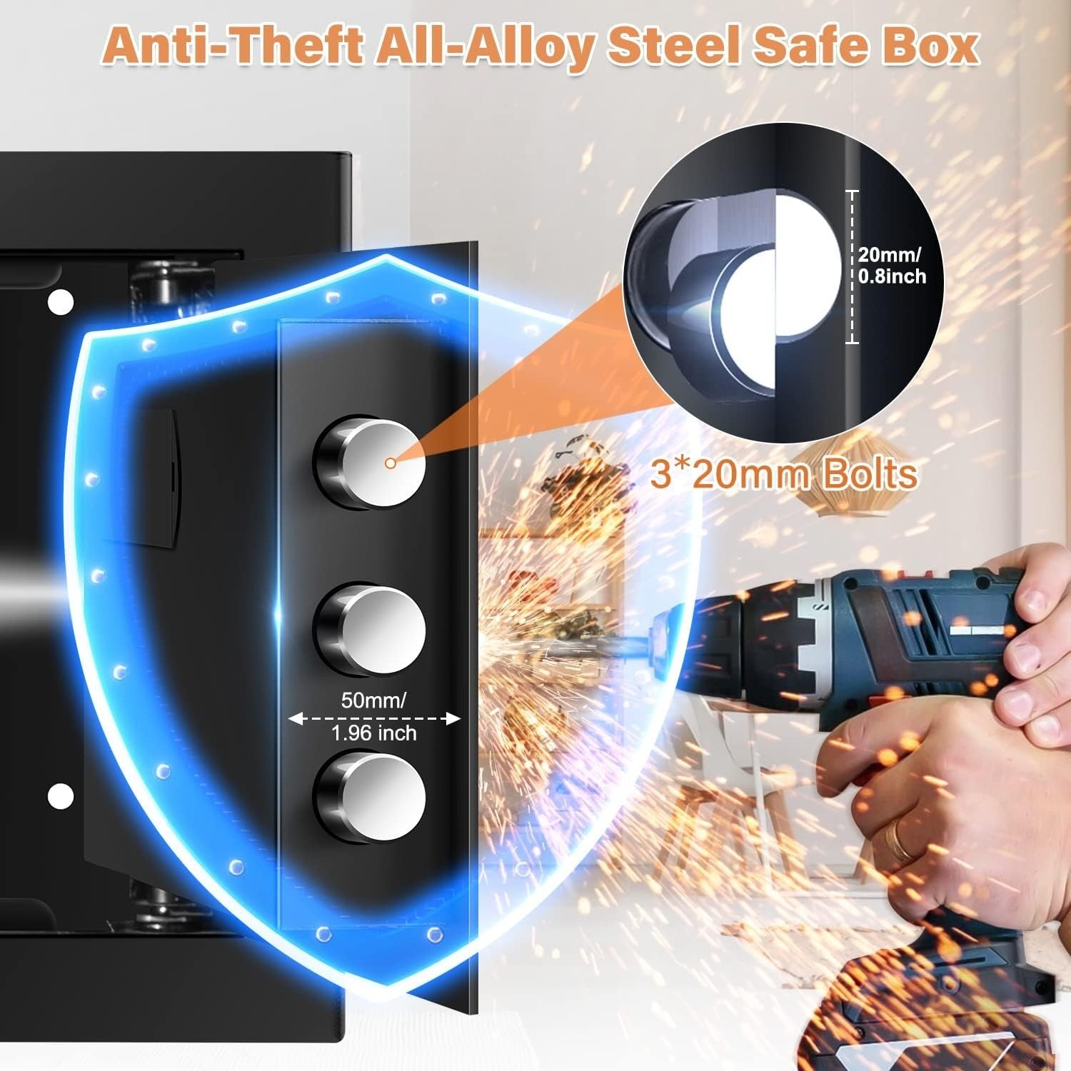 22L Fireproof Safe Box Digital Keypad Cash Document Home Security