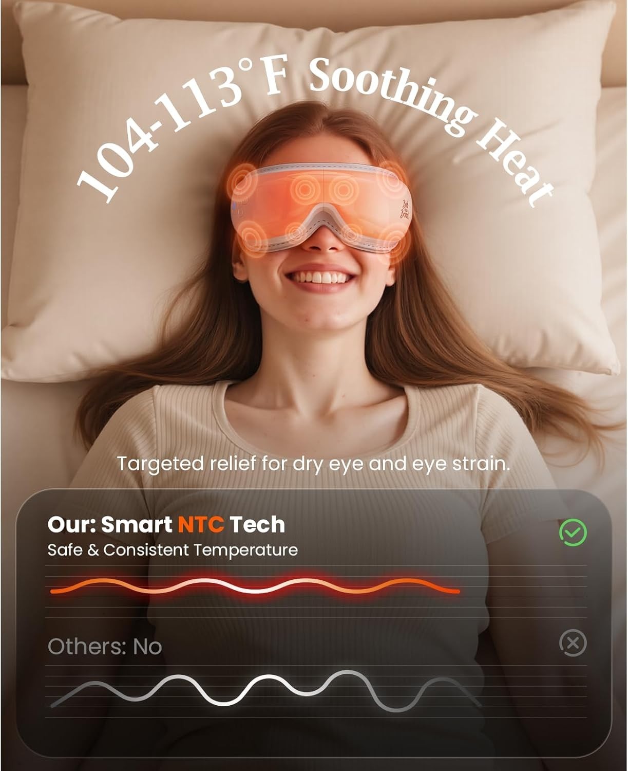 Eye Massager with Heat Compression Music Rechargeable Sleep Mask