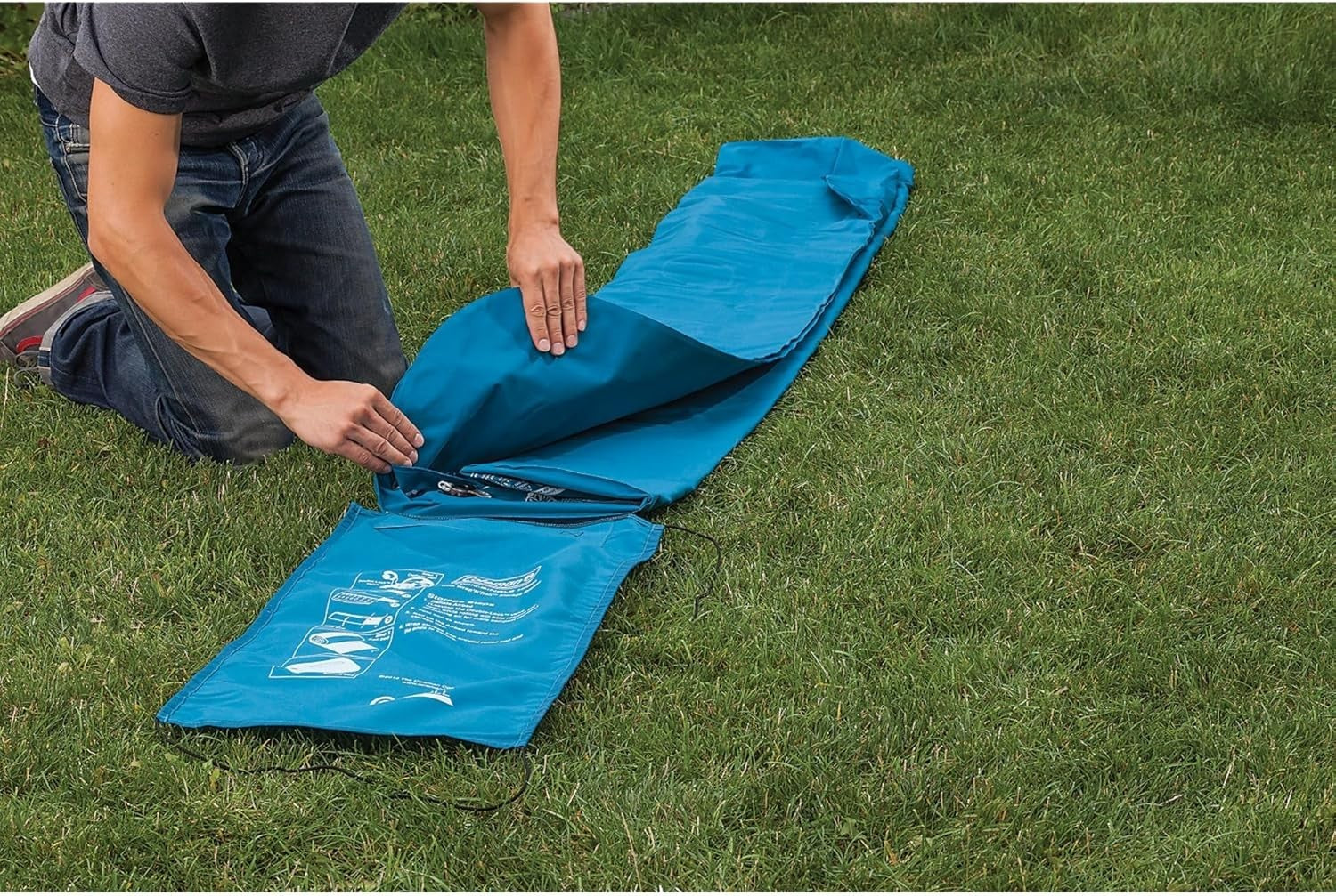 Single Inflatable Air Mattress Camping Bed Blow-Up Guest Mattress Portable