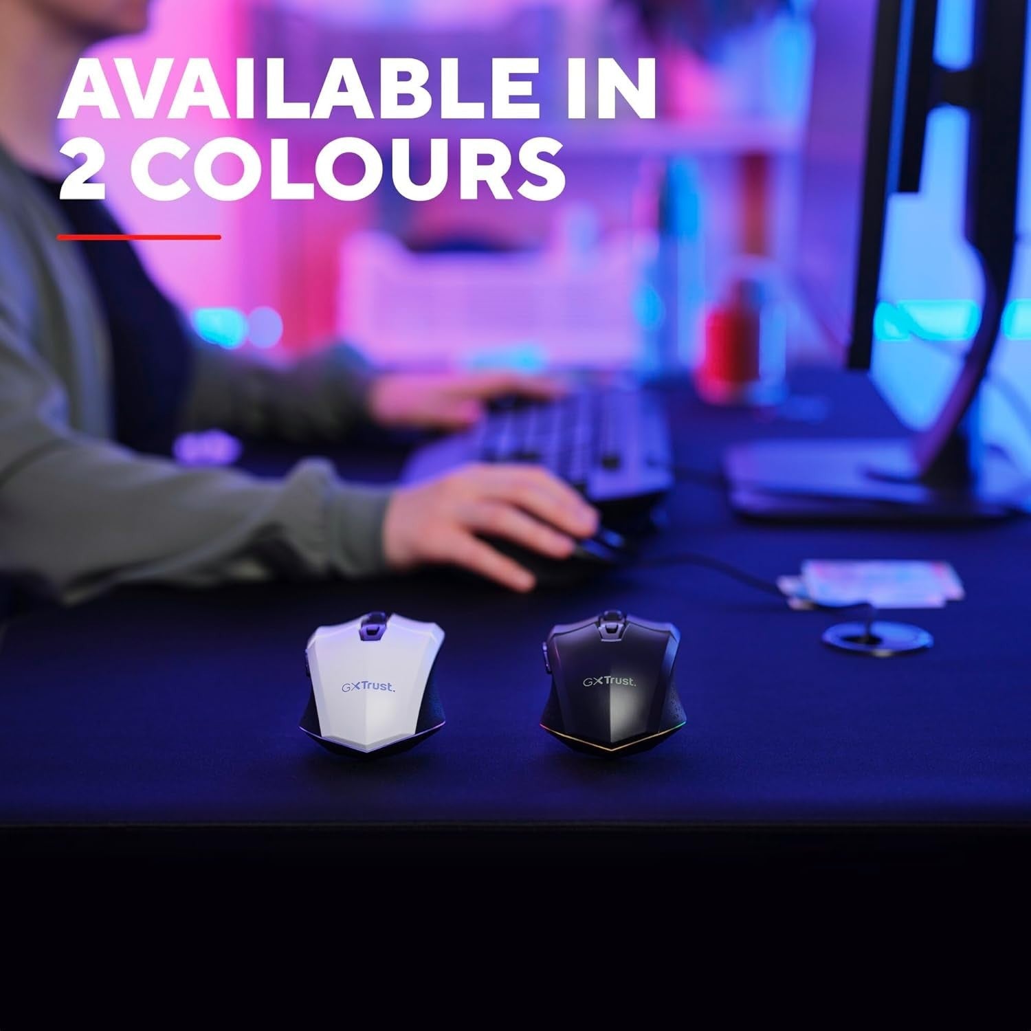 Wireless RGB Gaming Mouse Rechargeable 4800 DPI 6 Button White
