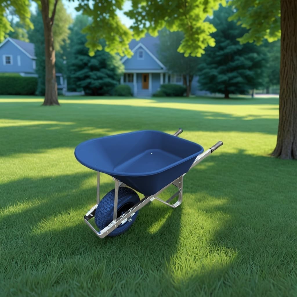 160L 1-Wheel Pink Garden Wheelbarrow – Puncture Proof Fat Tyre Heavy Duty Frame
