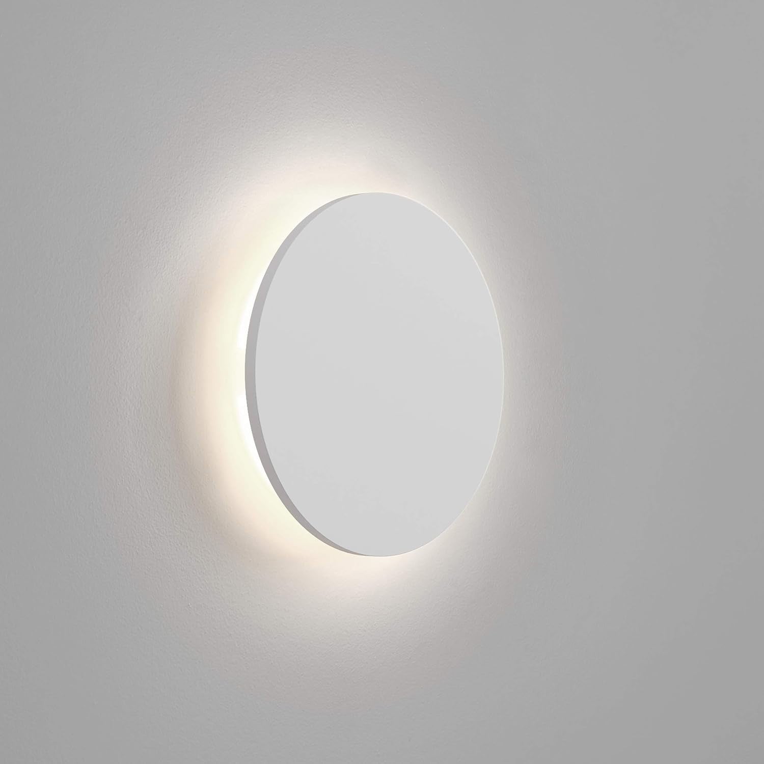 Round Indoor LED Wall Light 3000K Warm Glow Plaster Finish 250mm