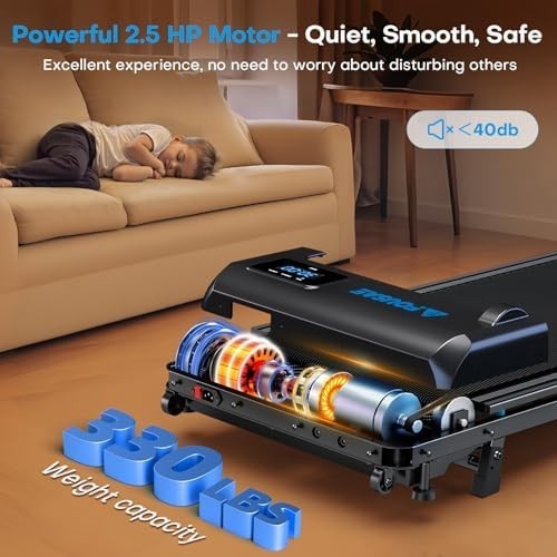 Foldable 3-in-1 Walking Pad Treadmill 10KM/H 9% Incline Home Fitness