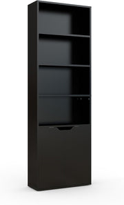 Tall 6 Tier Bookcase with Doors Modern Storage Cupboard Free Standing Shelves