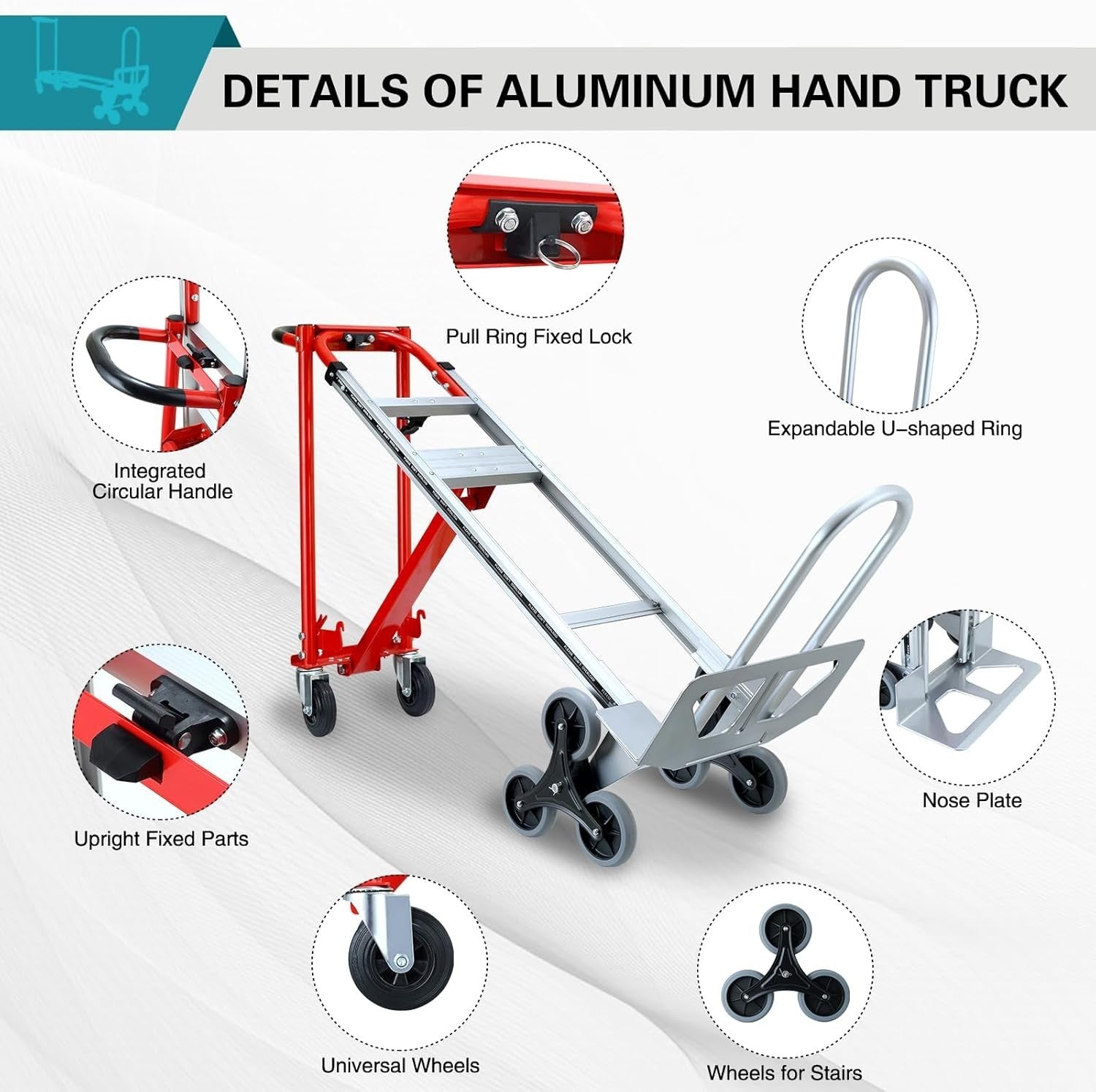 3 in 1 Heavy Duty Convertible Hand Truck 1000lbs Stair Climbing Dolly
