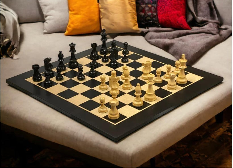 Luxury Anegre Wooden Chess Set with Weighted Pieces & Storage Case