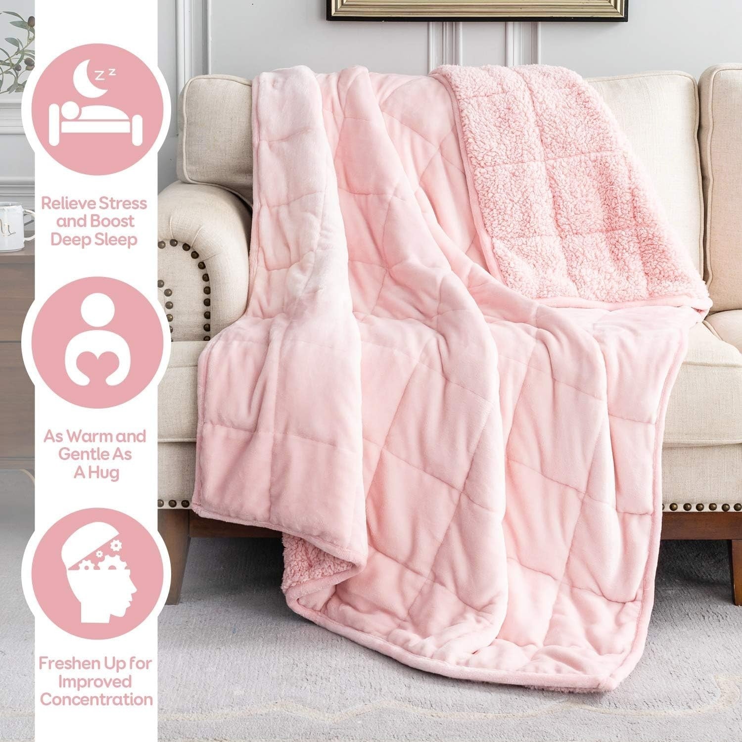 5lb Weighted Lap Blanket, Grey Crystal Velvet 24x29 Small Cozy Blanket