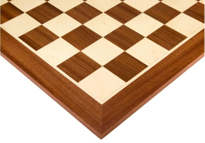 Luxury 19" Mahogany & Sycamore Chess Board | 48cm Large Wooden Tournament Board